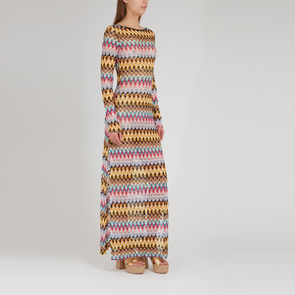 Maxi abito in tessuto multicolor