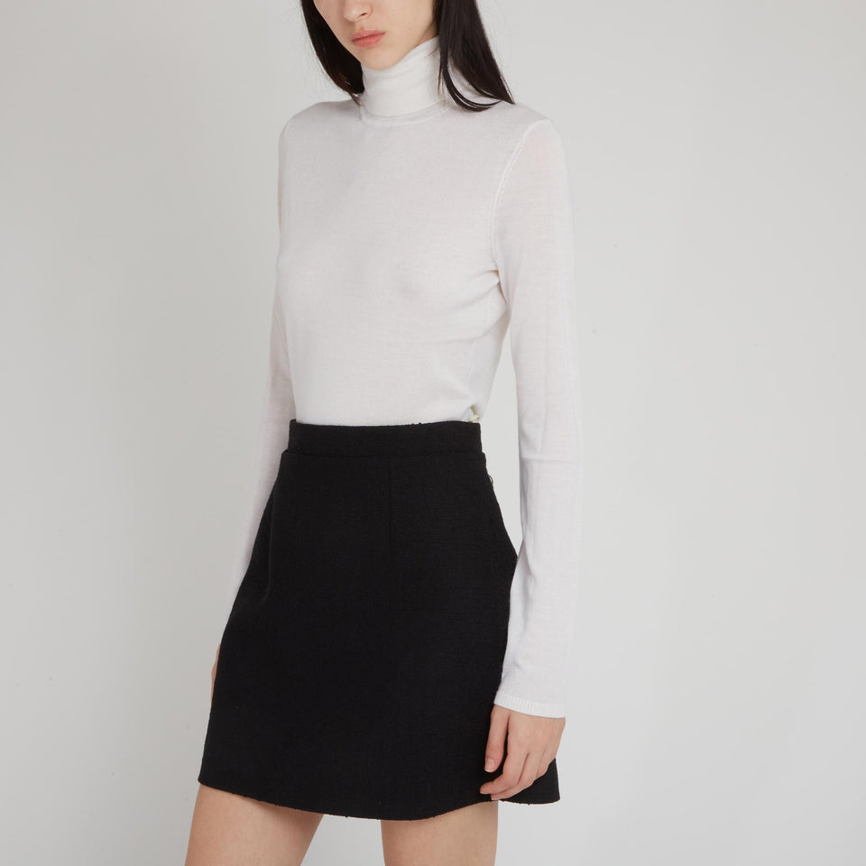 Mini gonna in lana nera