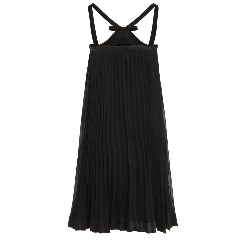 Short dress in black fabric