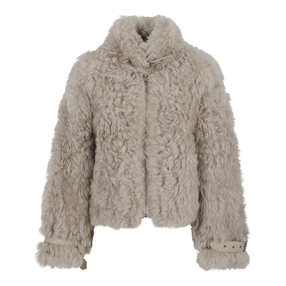 Giubbotto in shearling bianco SA25-9005 REDPEARL SWORD 