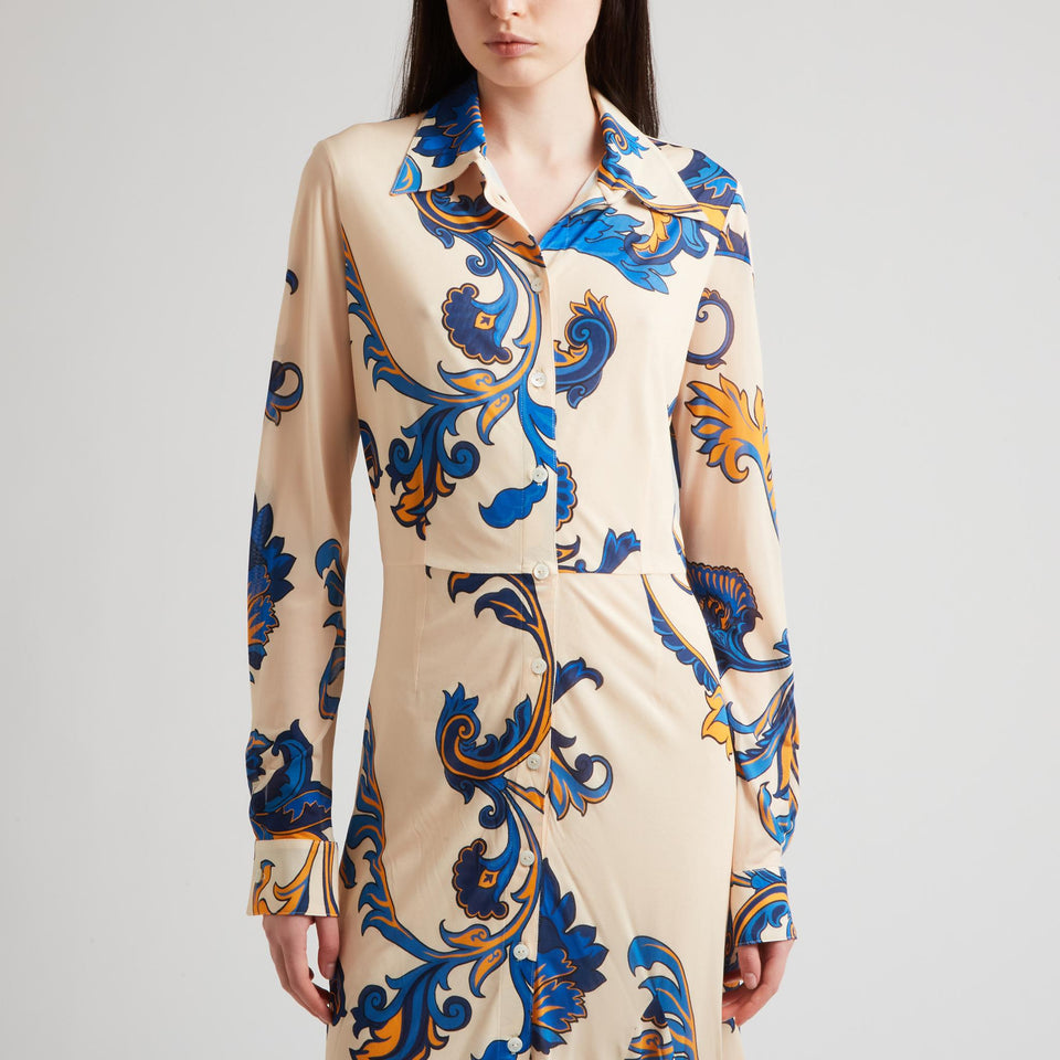 Maxi abito in tessuto multicolor