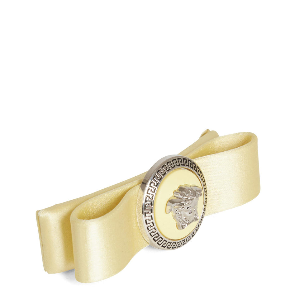 Yellow satin hair clip