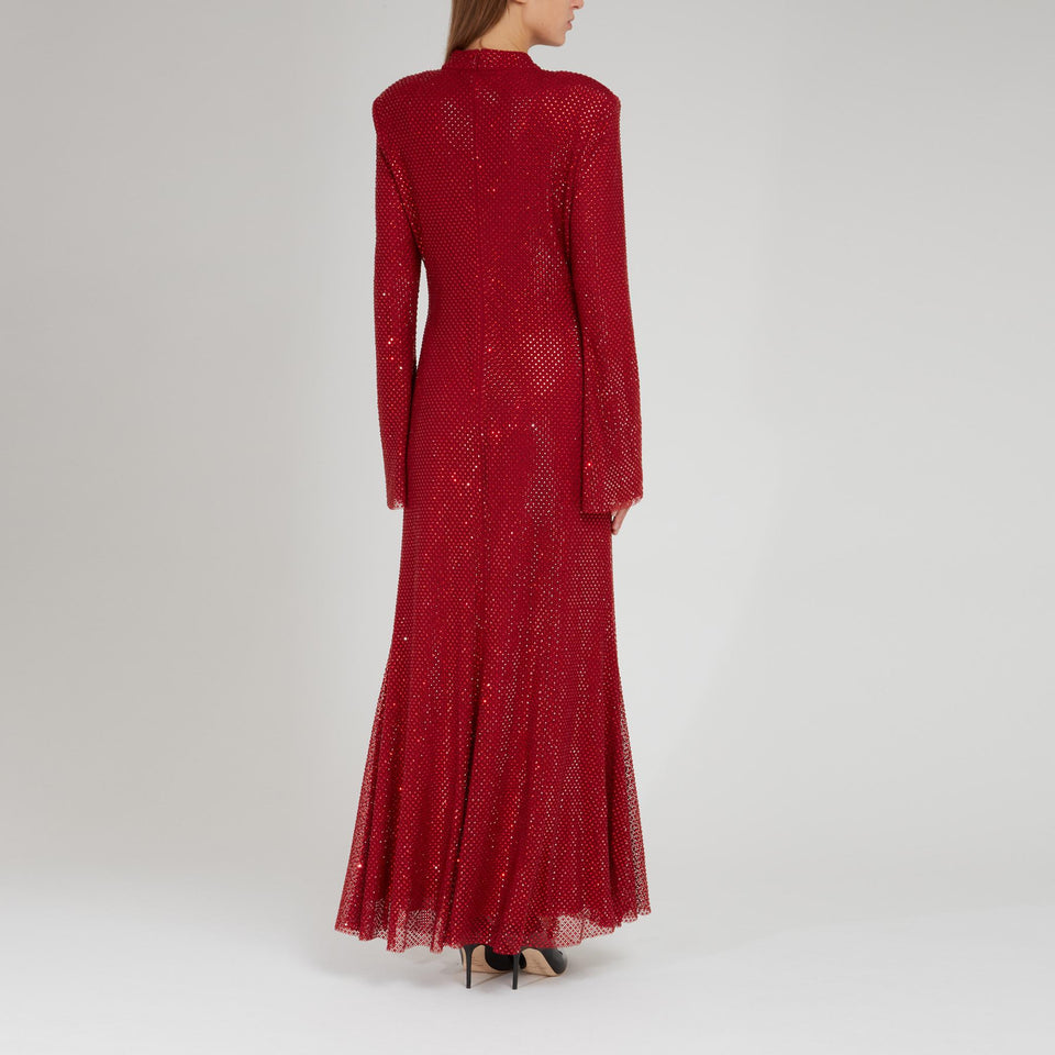 Maxi abito in tessuto rosso