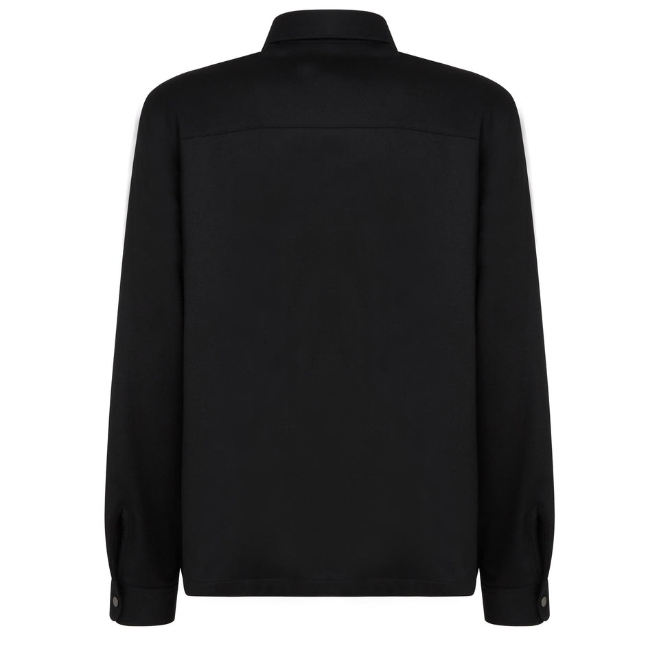 Camicia in lana nera