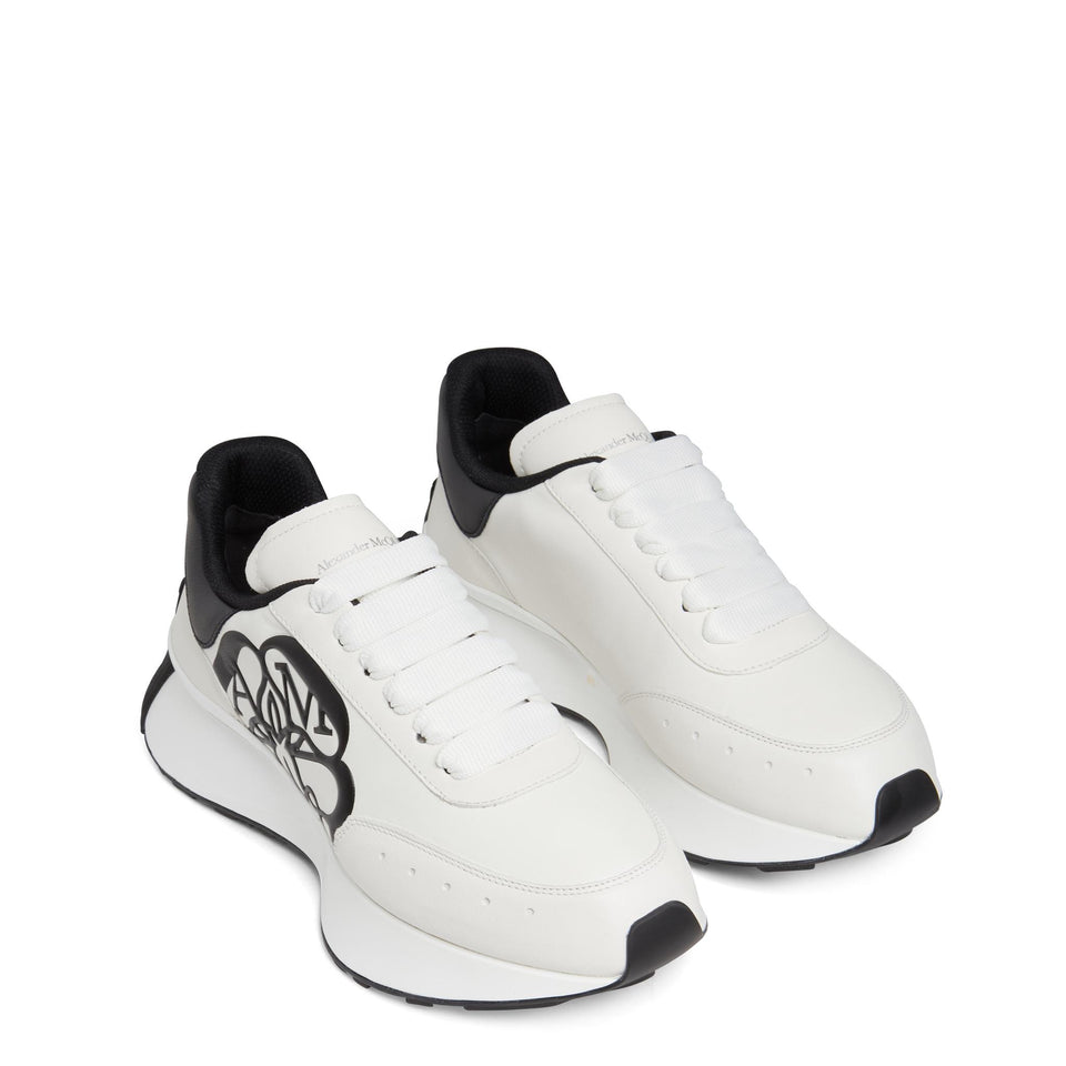 White leather ''Sprint Runner'' sneakers