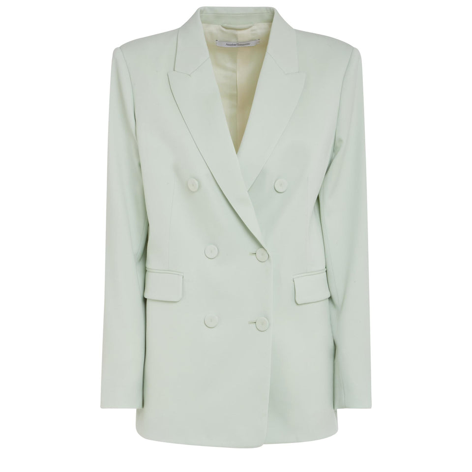 Giacca doppio petto in lana verde A422JK002 WVJULEP ANOTHER TOMORROW 