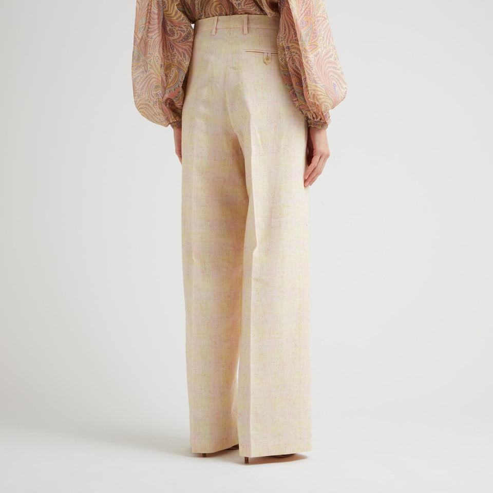 Pantalone in lino beige