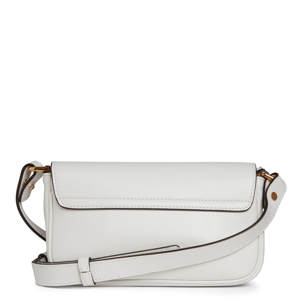 Tag mini white leather bag