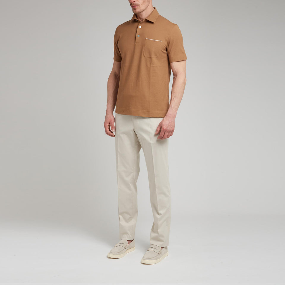 Polo in cotone marrone