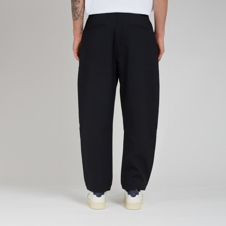 Oversized trousers in blue fabric