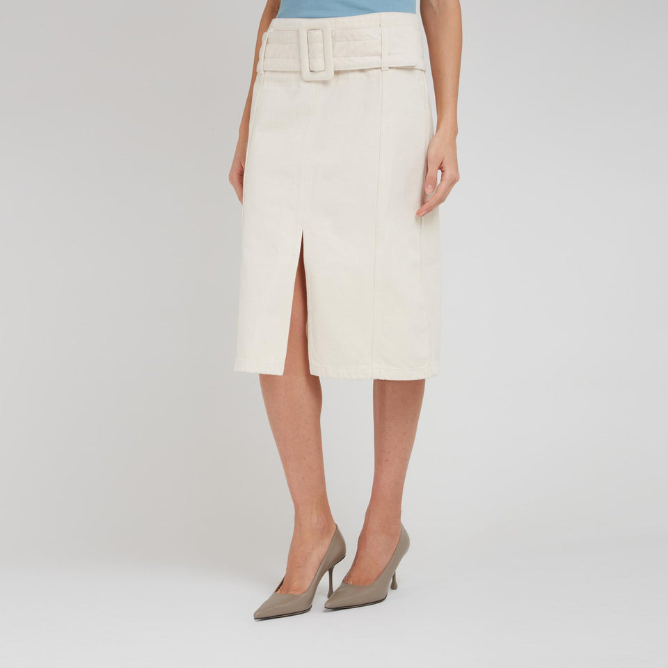 Gonna in tessuto beige