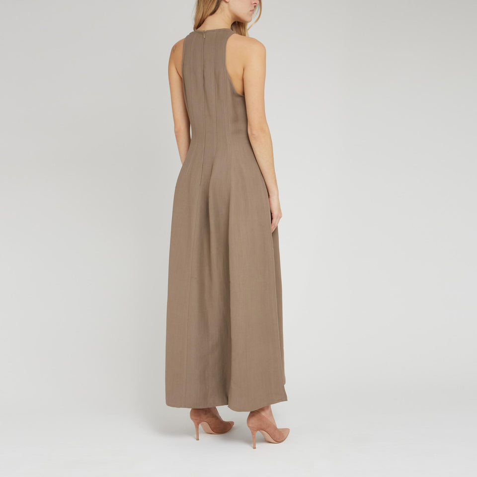 Brown linen dress