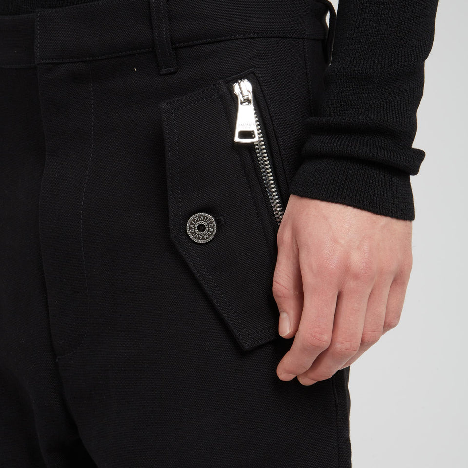 Pantalone cargo in tessuto nero