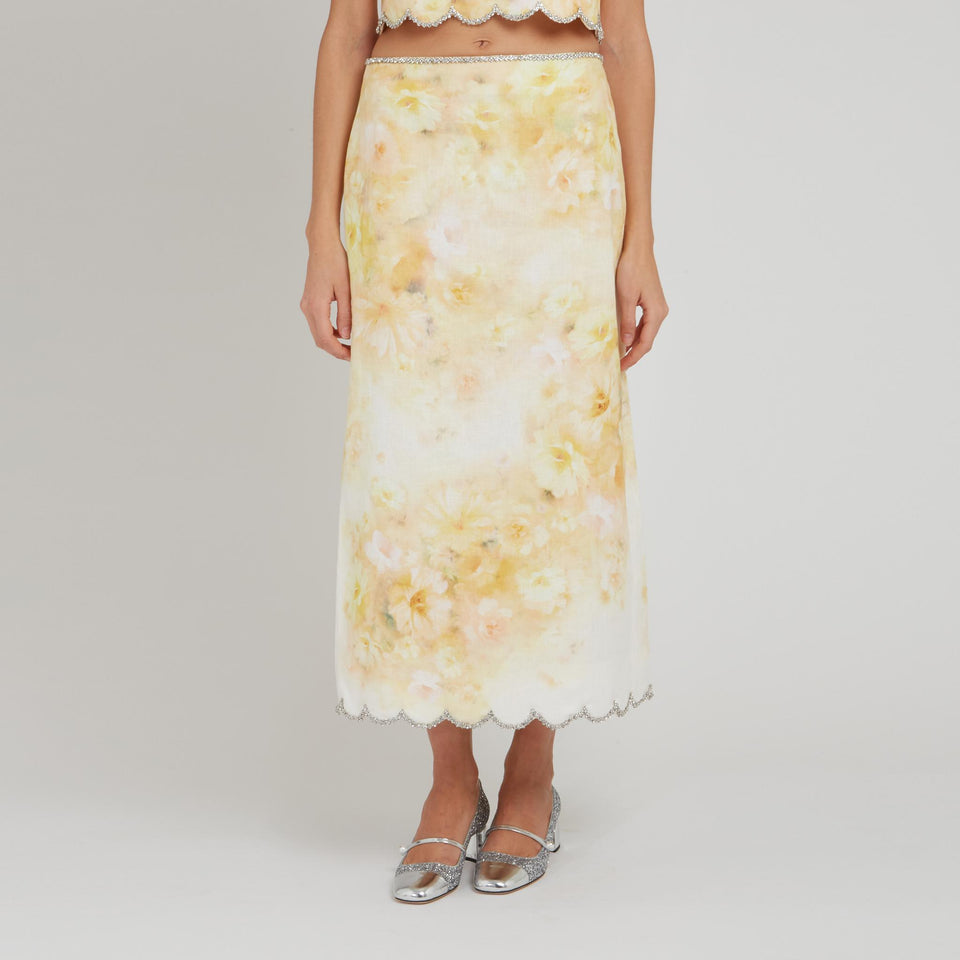 Yellow Linen "Crush" Skirt