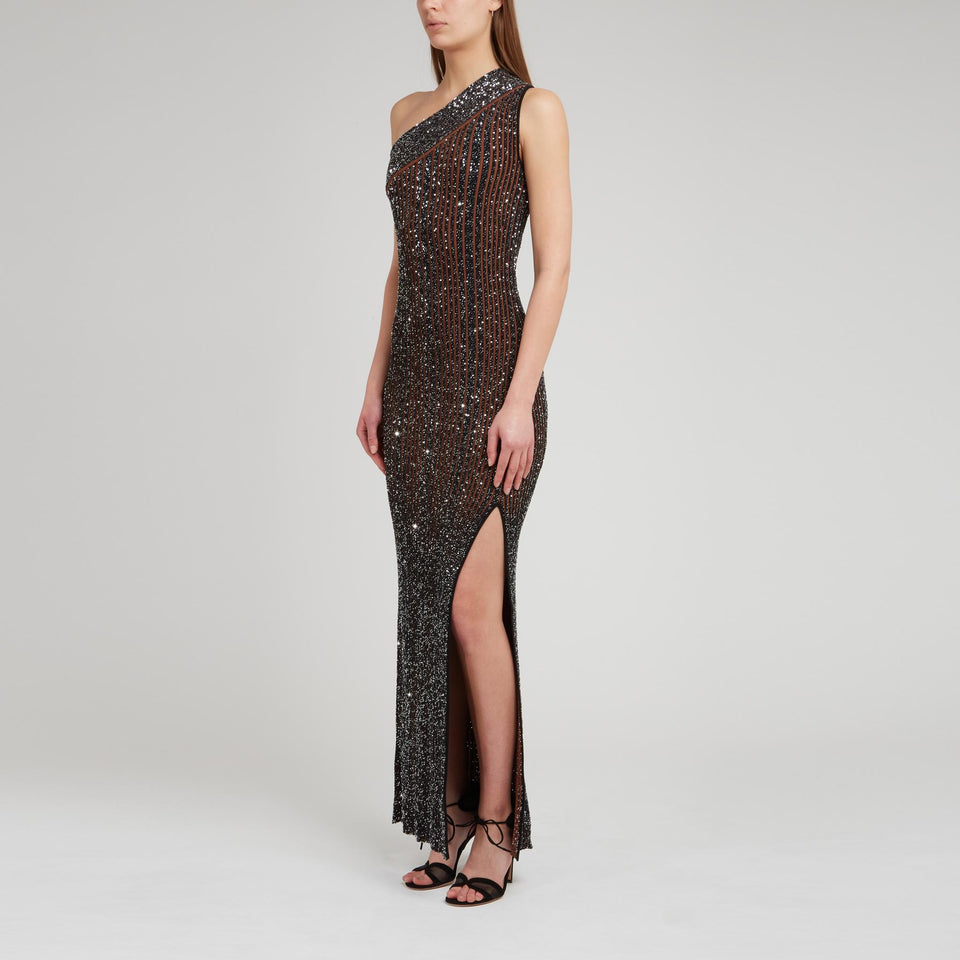 Abito lungo in tessuto multicolor