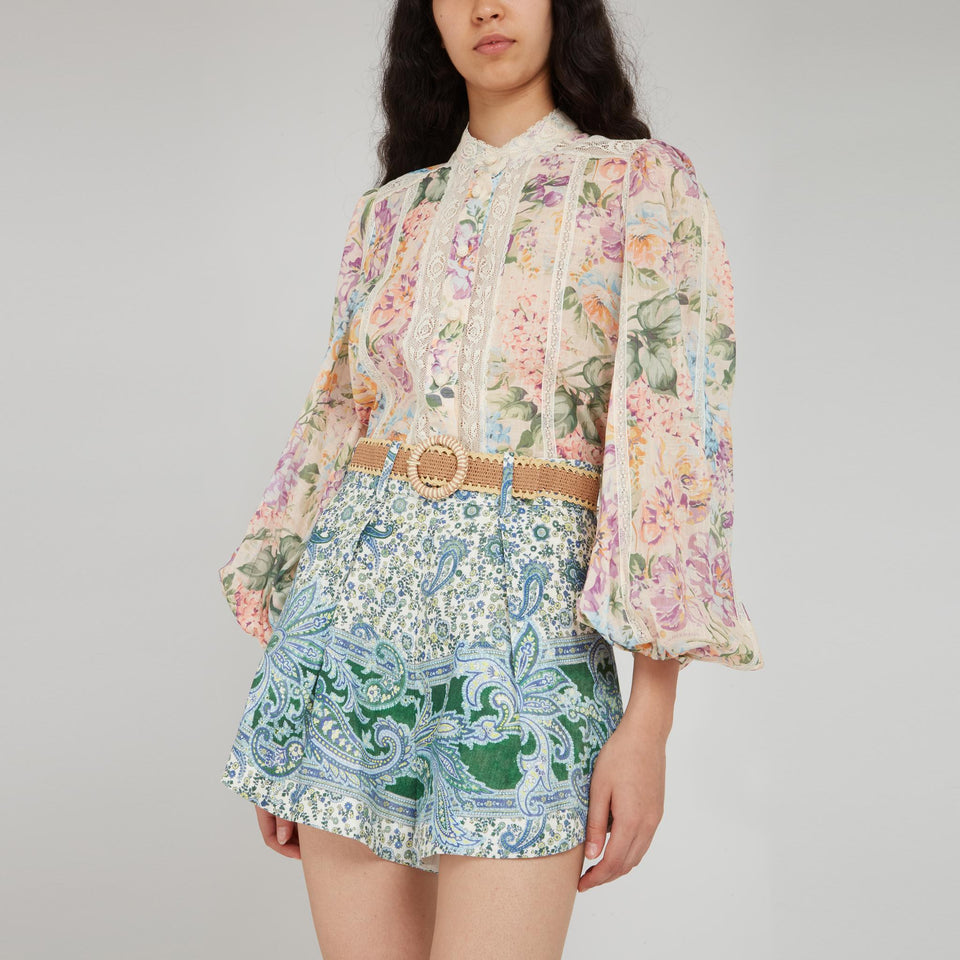 Camicia in seta multicolor