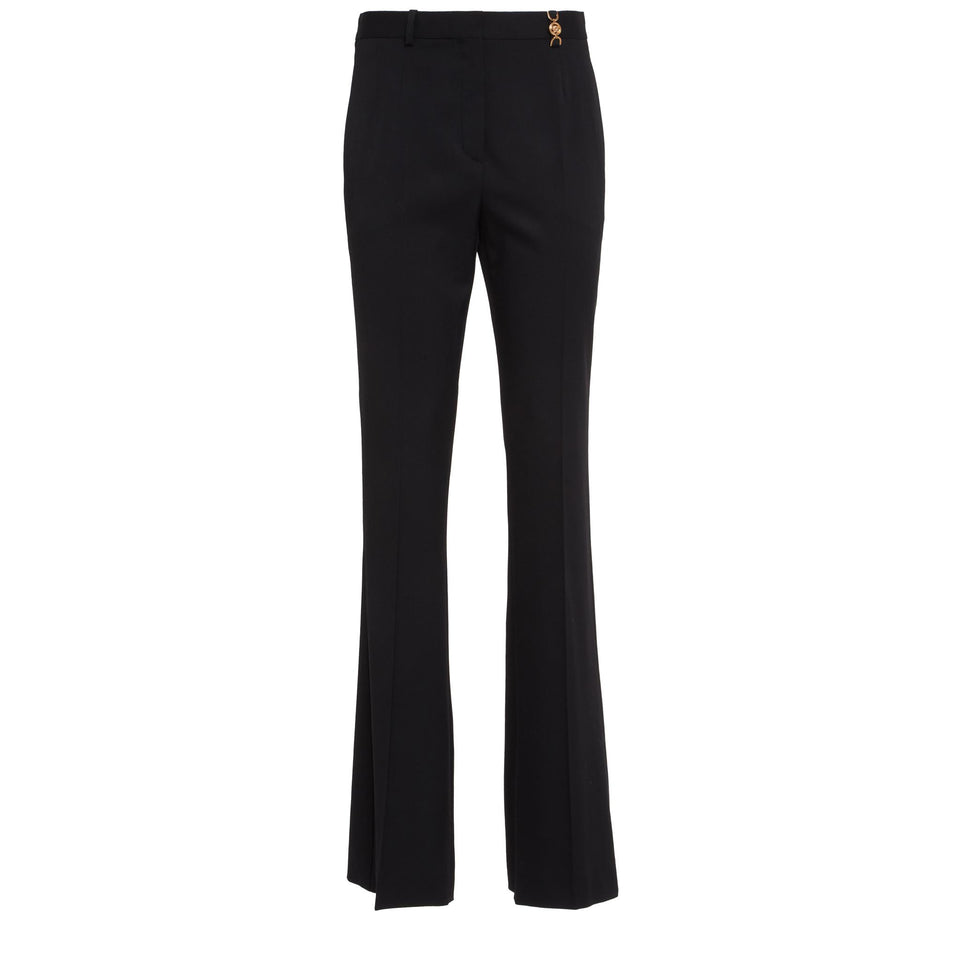 Black wool trousers