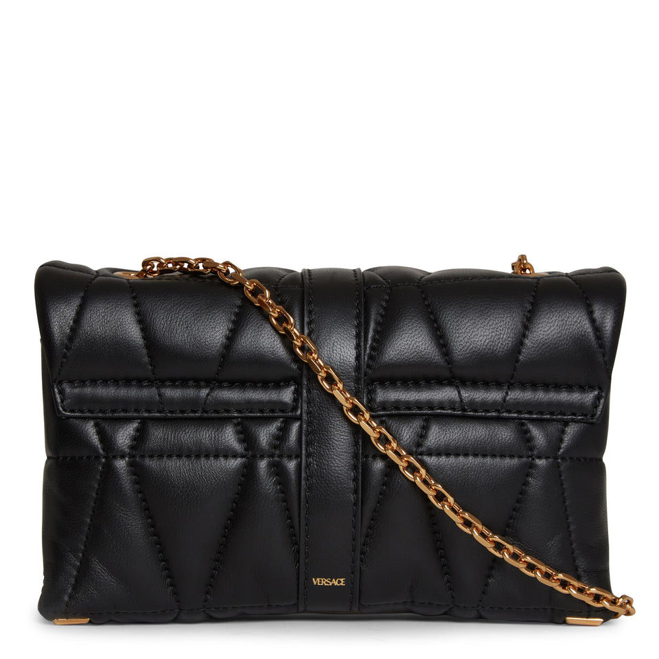 ''Kleio'' mini black leather bag