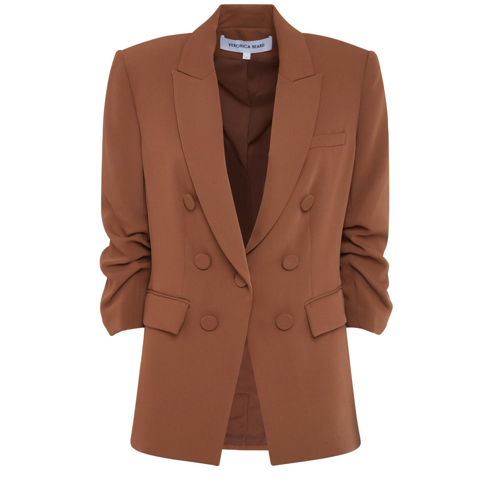 Giacca mono petto "Tomi" in tessuto marrone