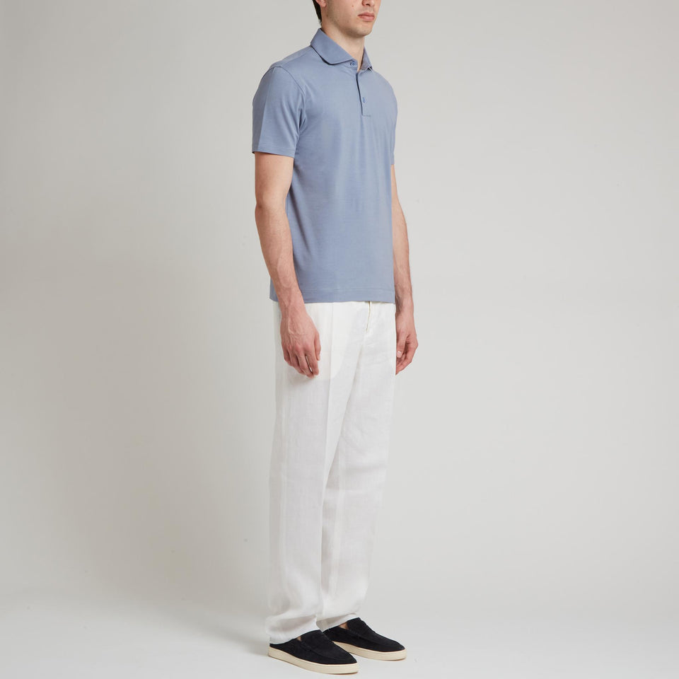 Light blue cotton polo