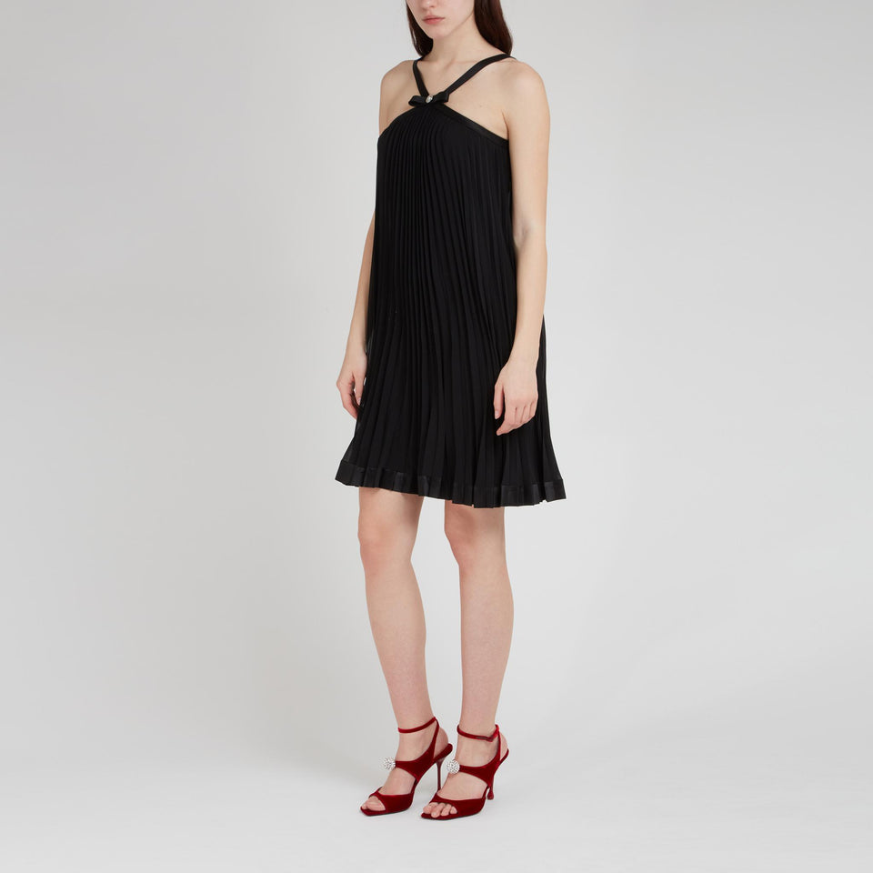 Short dress in black fabric