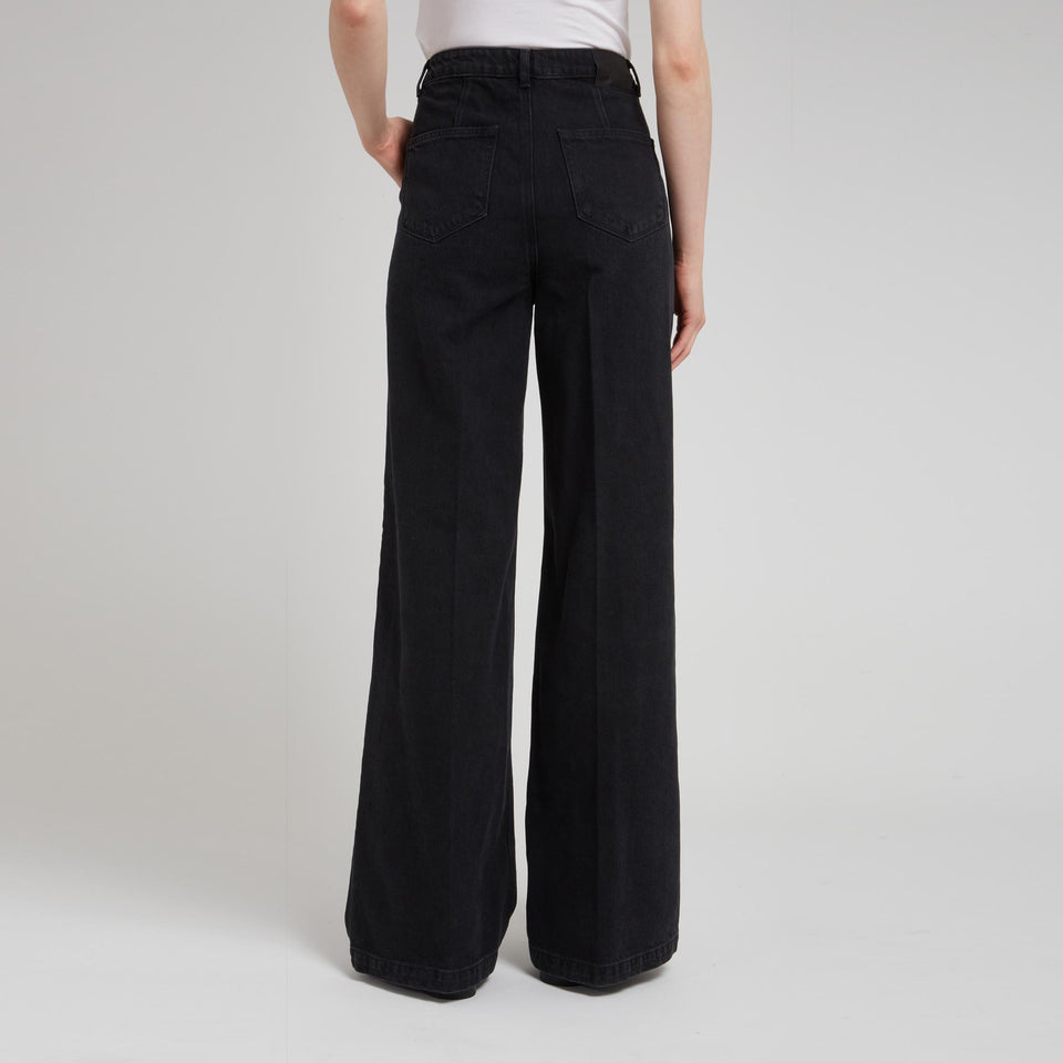 Jeans svasato "Harper" in denim nero