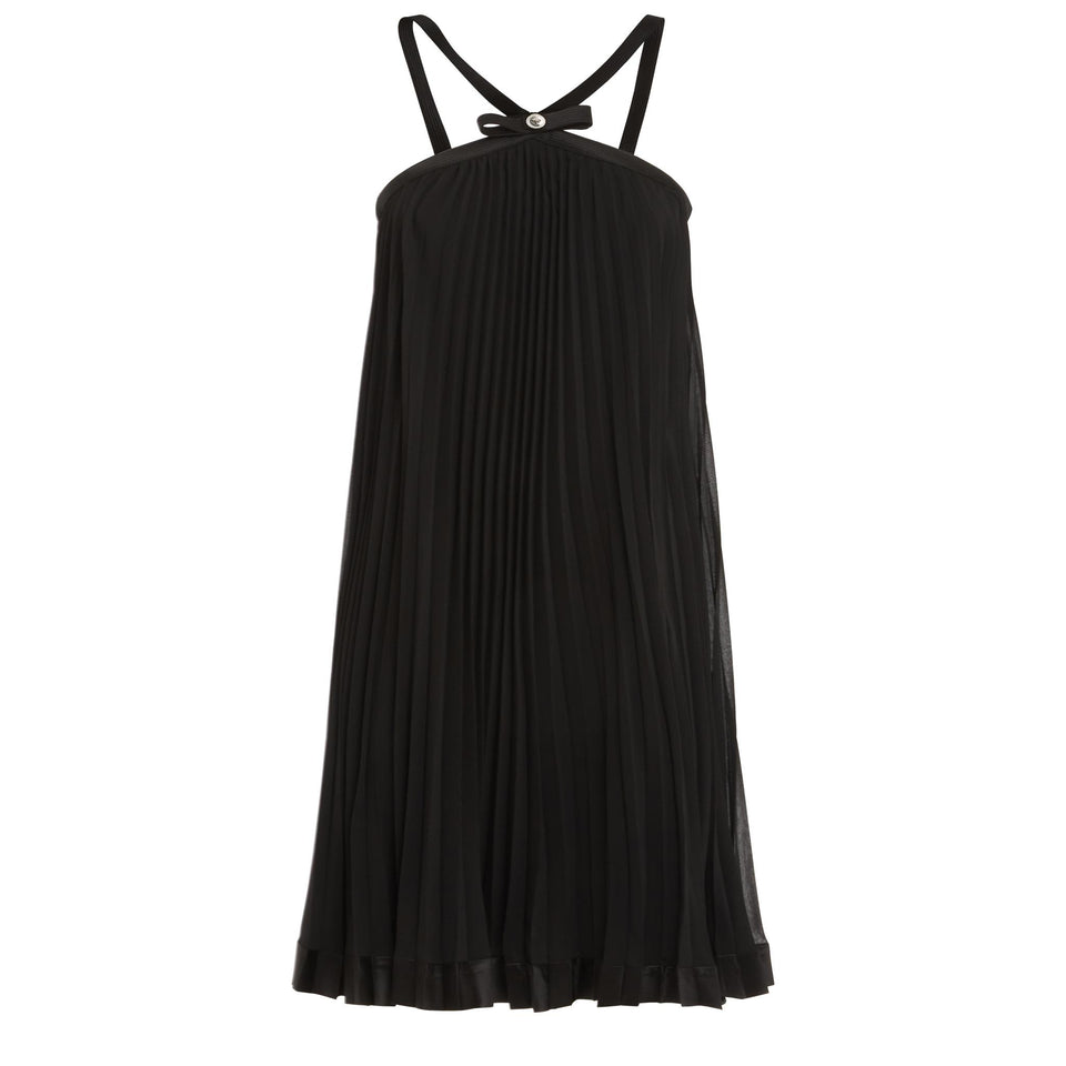 Short dress in black fabric