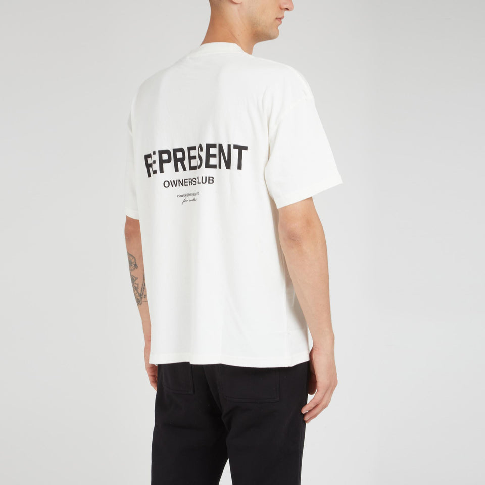 ''Owners club'' T-shirt in white cotton
