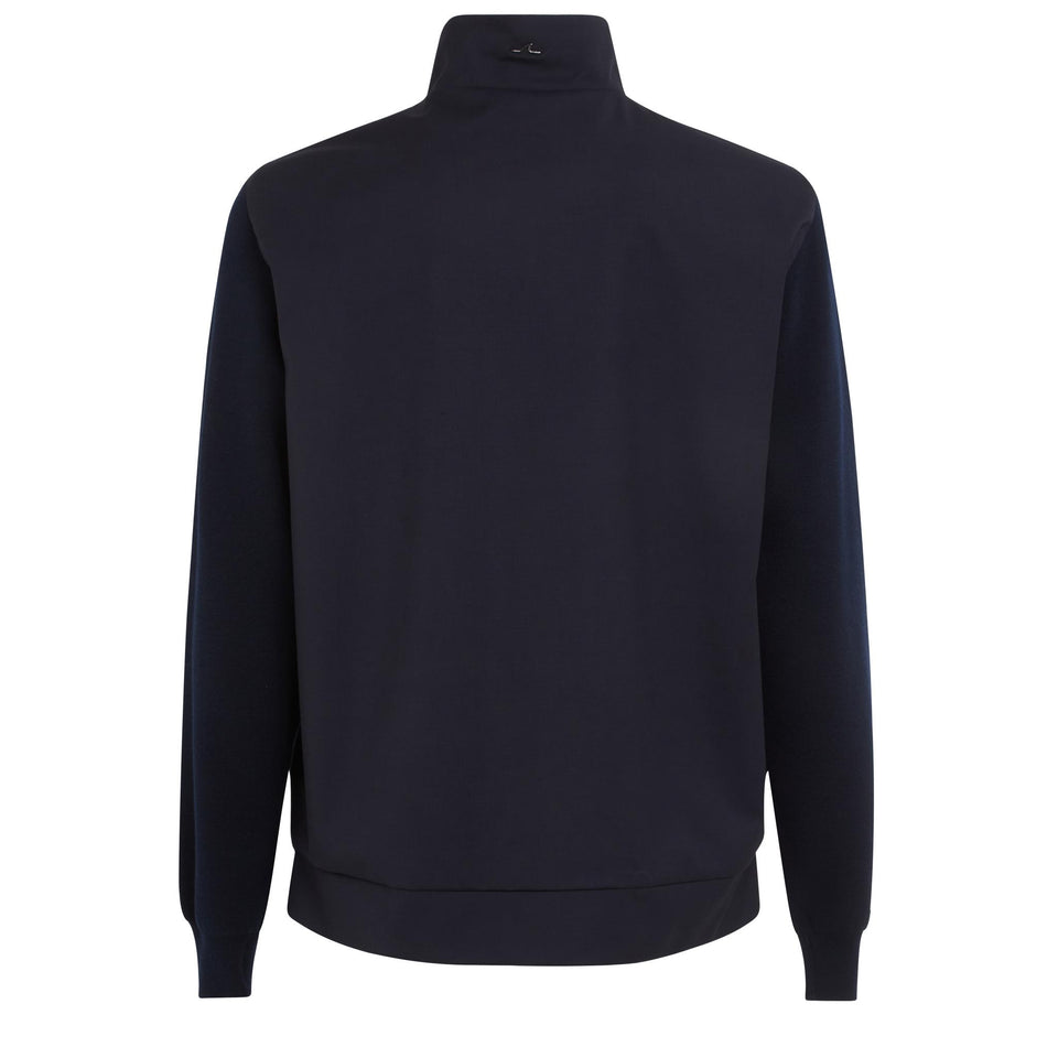 Giubbino in lana e tessuto Loropiana blu