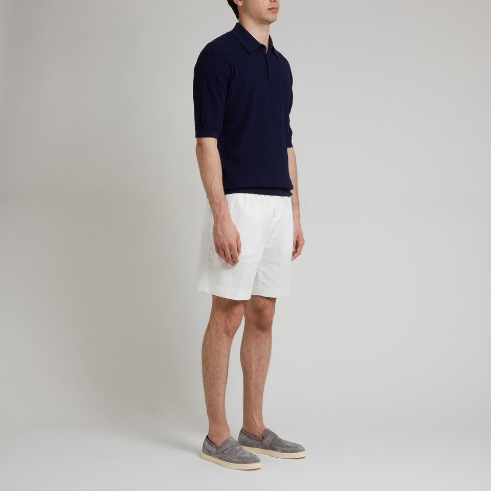 Blue cotton polo