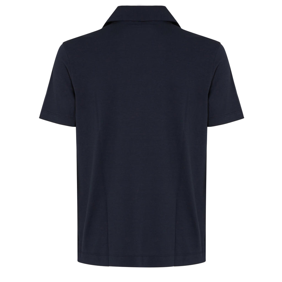 Blue cotton polo shirt