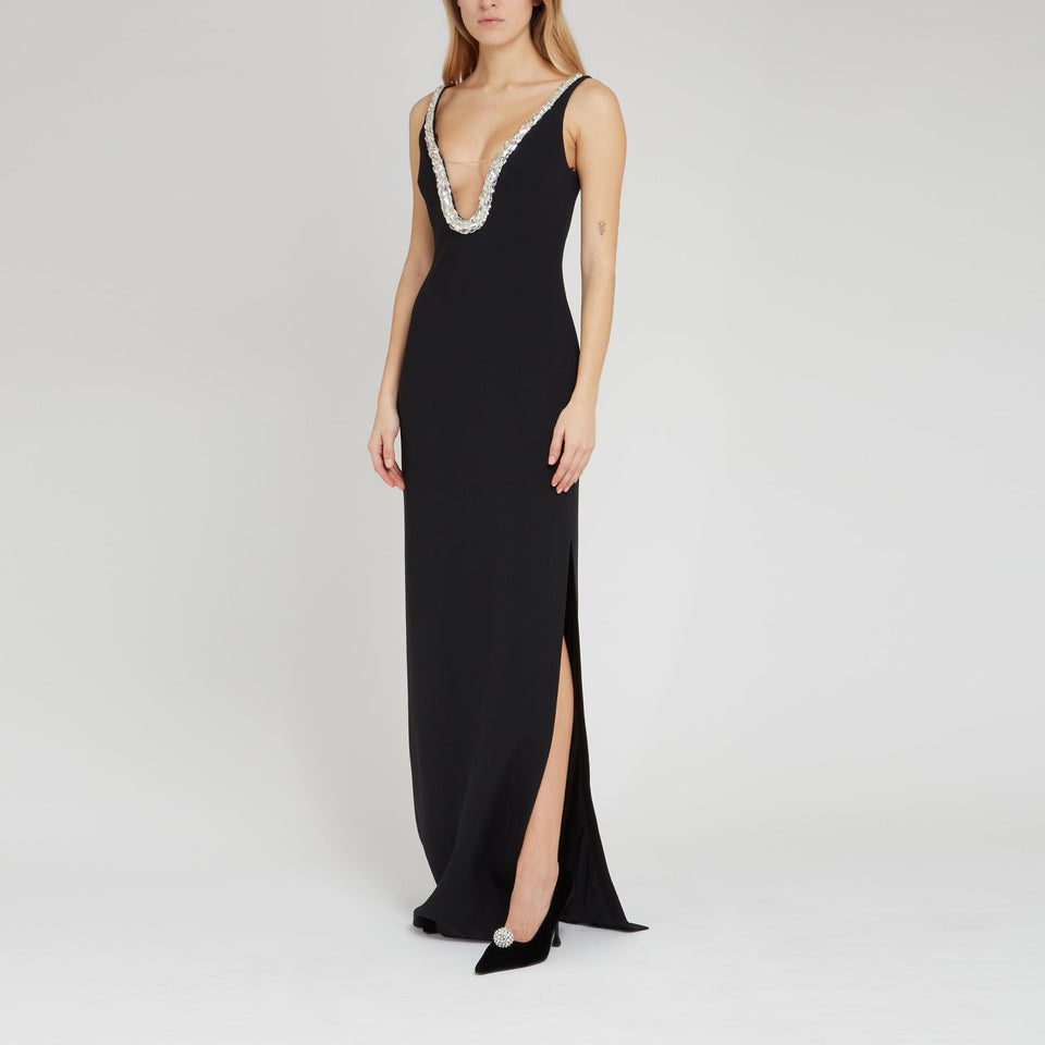 Abito lungo in tessuto nero