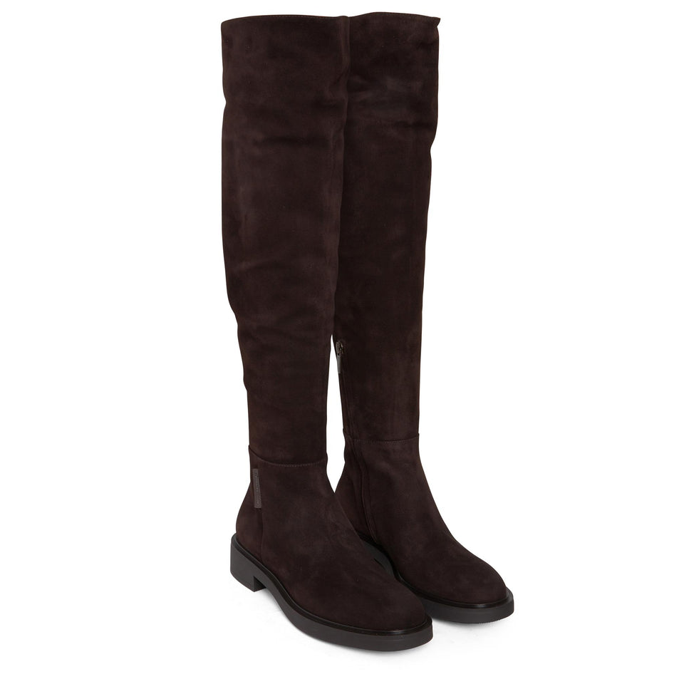 Stivale alto in suede marrone G80398 20GOM-C5LCMCM GIANVITO ROSSI 