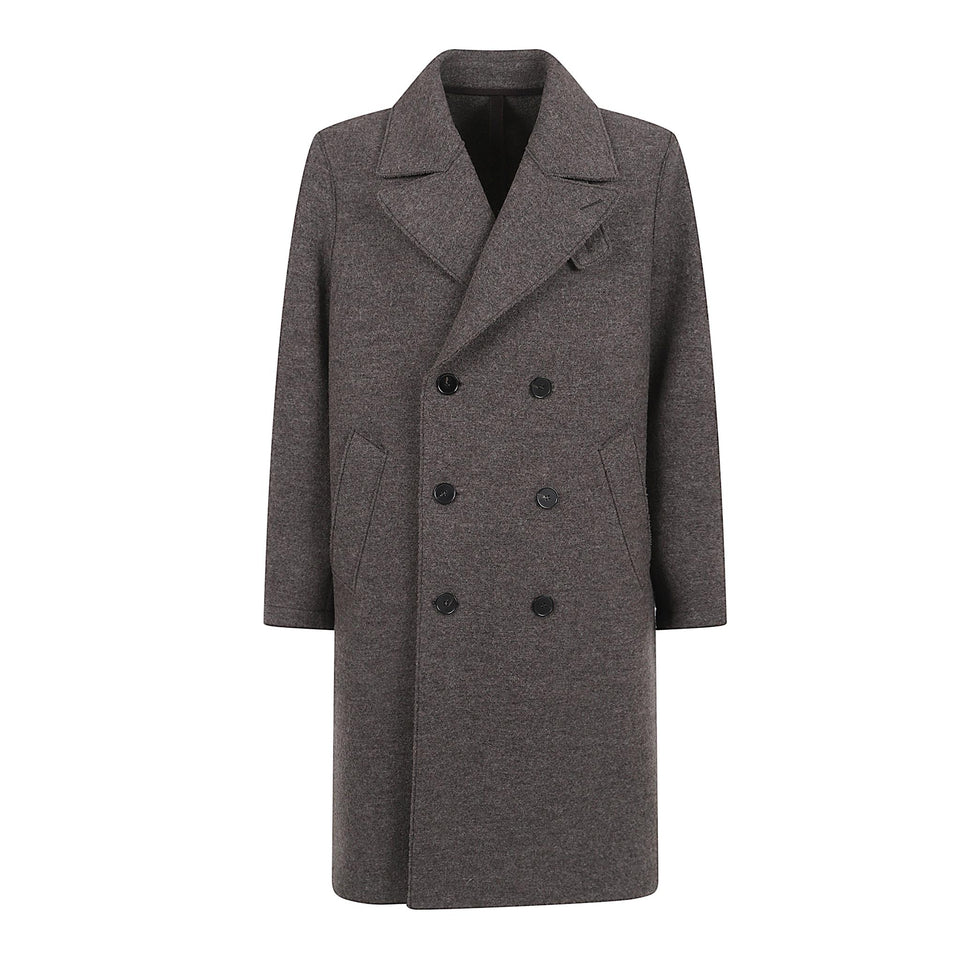 Cappotto doppio petto in lana grigio CC9127MLC 462 HARRIS WHARF LONDON COLL 