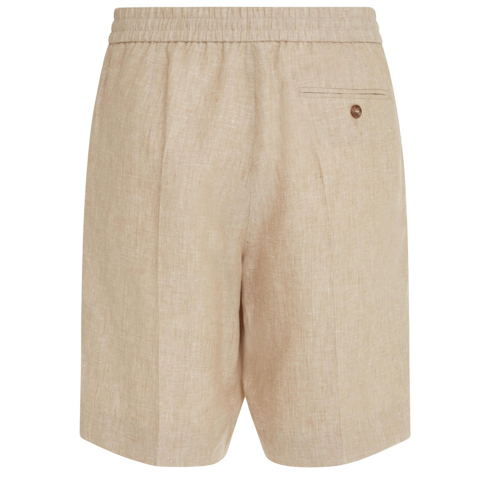 Beige linen shorts