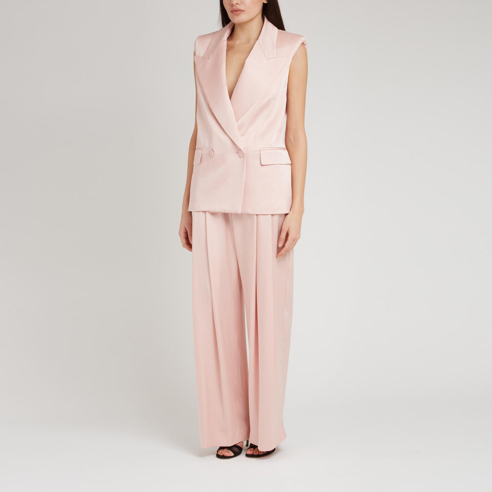 Double chest jacket in pink satin