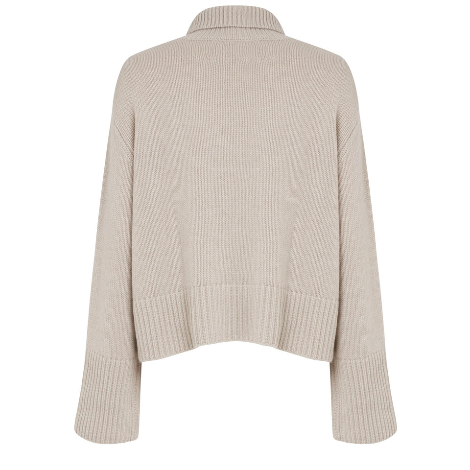 "Fleur" sweater in beige cashmere