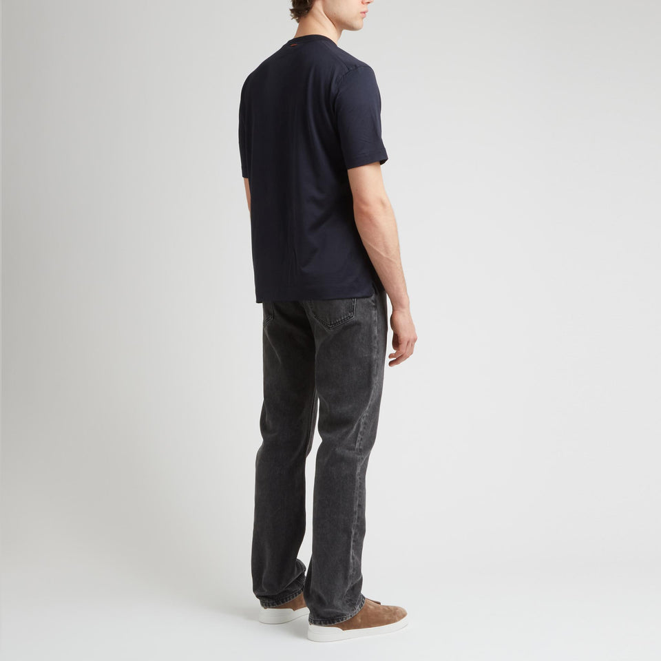 T-shirt in cotone blu