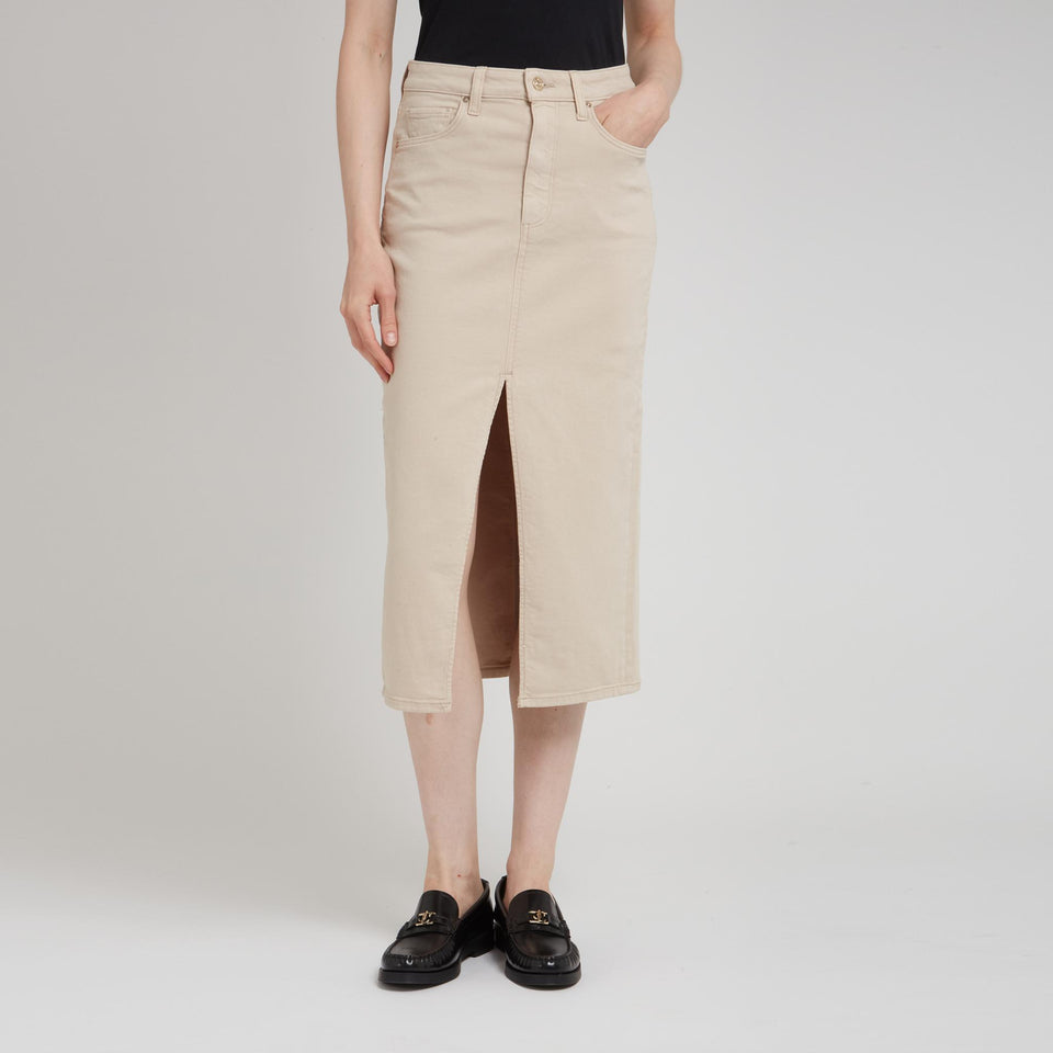 "Angela" skirt in beige denim