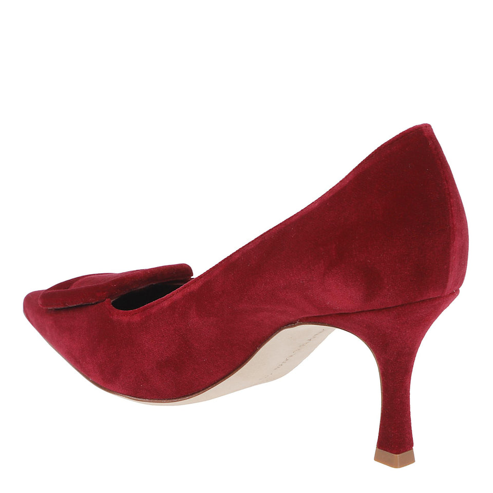 Decolletè "Maysale" 70 in velluto rossa 225-1992 DRED MANOLO BLAHNIK 