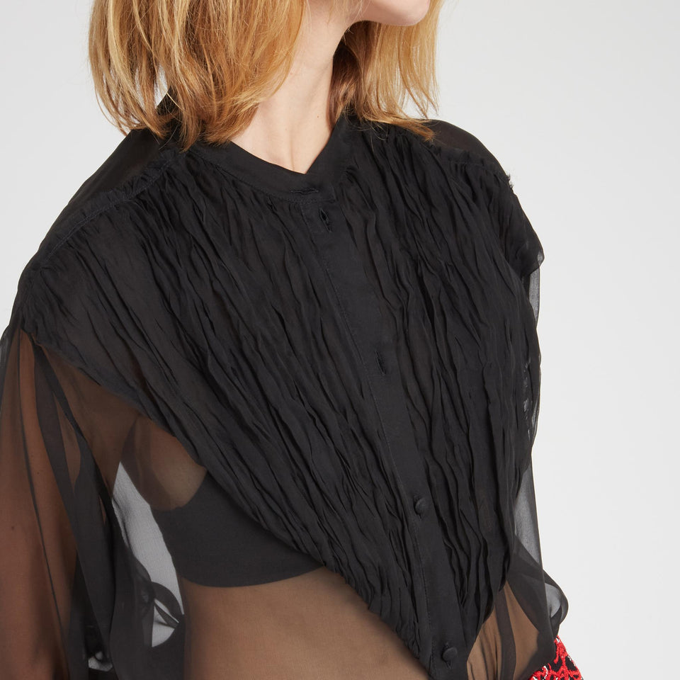 Blusa in seta nera F2PB00077 2T0053X1000 DEL CORE 