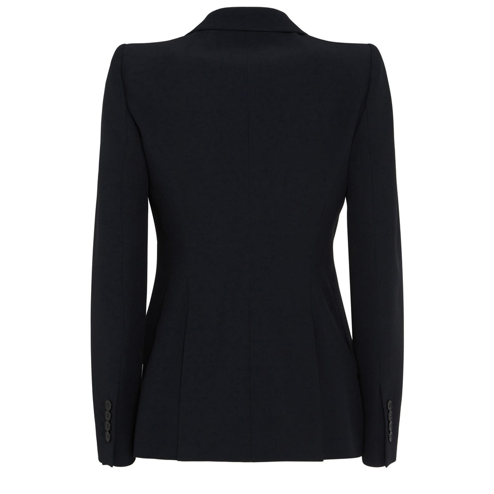 Blazer mono petto in tessuto nera