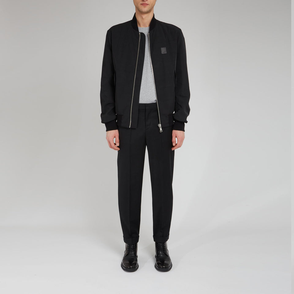 Bomber in tessuto nero