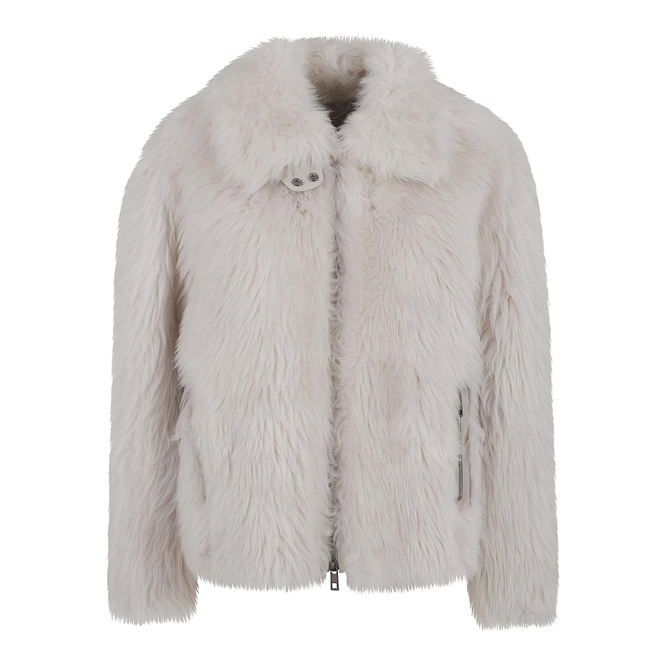 Giubbotto in shearling bianco K14673 WHITE DESA 1972 