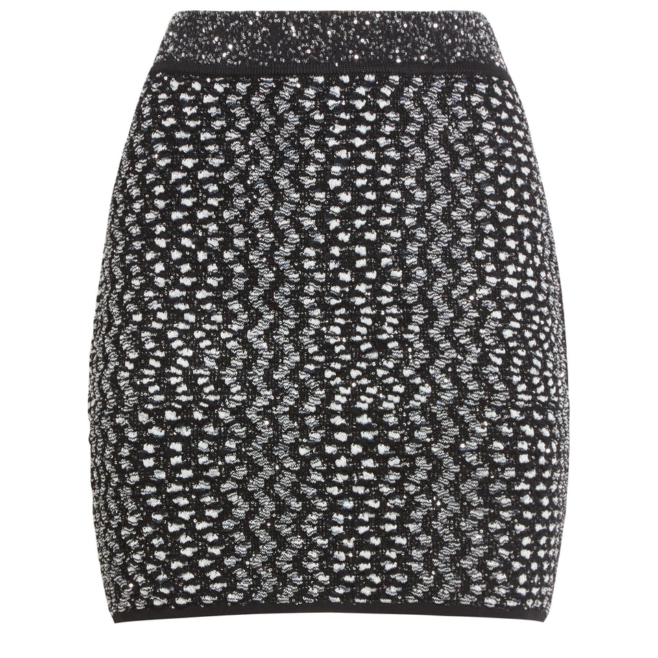 Mini gonna in tessuto nera