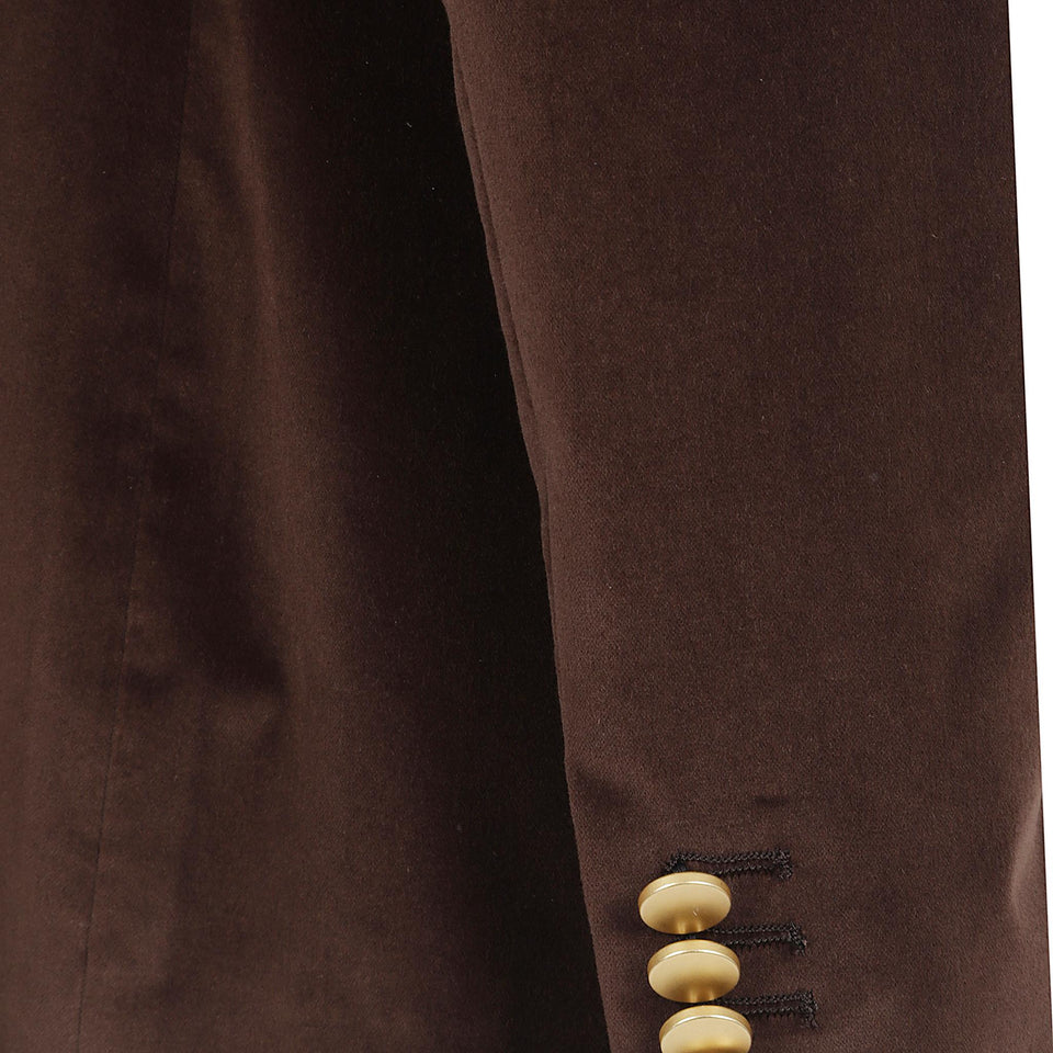 Giacca doppio petto in velluto marrone J-PARIGI10B 800020M3439 TAGLIATORE 