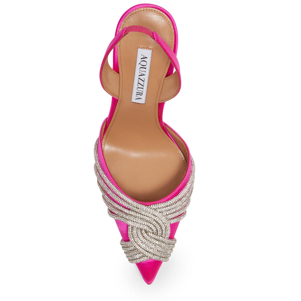 Sandali ''Gatsby Sling Satin'' in raso fuxia GASHIGL0 SATEXO AQUAZZURA 
