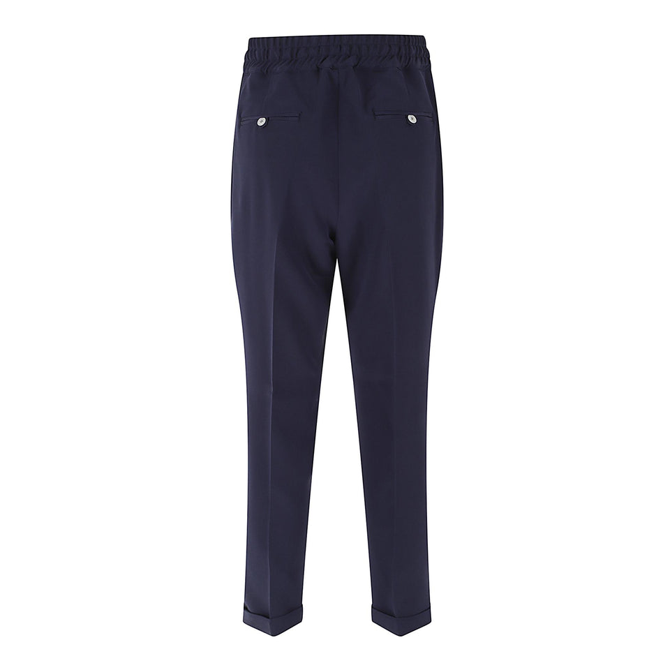 Pantalone in seta blu D37102 K0977A11BLU KITON 
