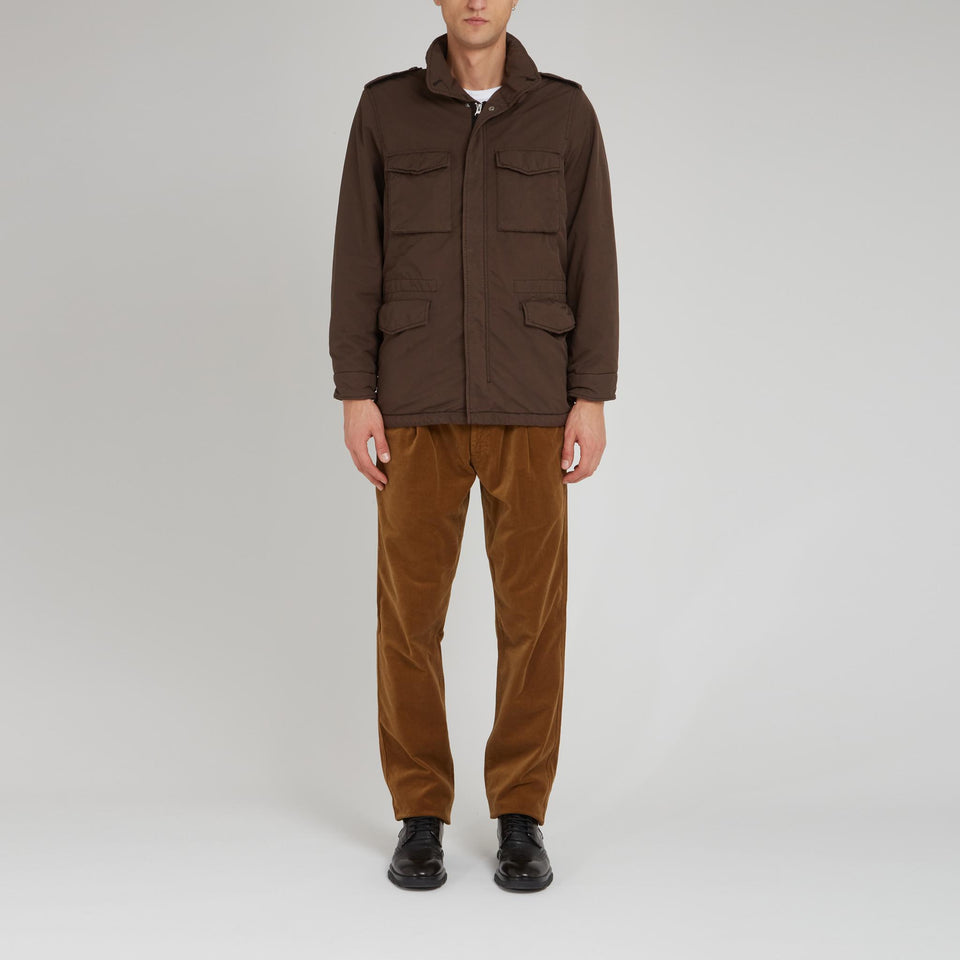 Giubbino in tessuto marrone