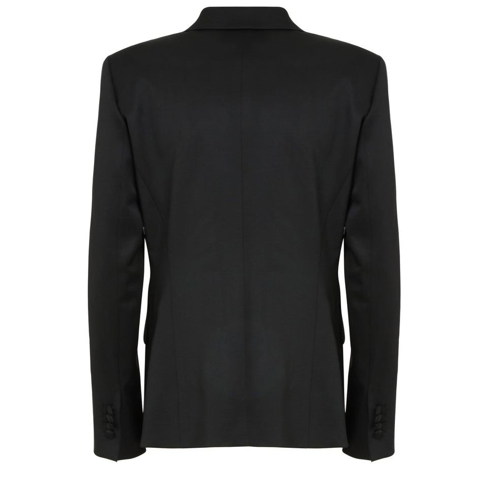 Giacca mono petto in lana nera